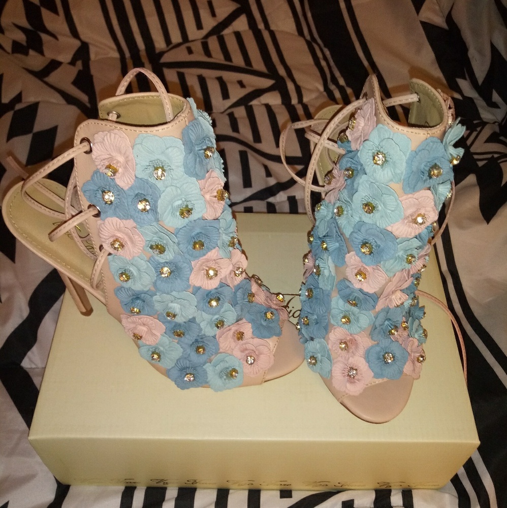 Diamond studded and flower heels